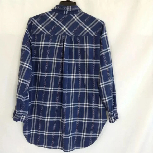 BDG Women's  Petite Blue Plaid Flannel Button-Up Shirt Size SP - Picture 5 of 8